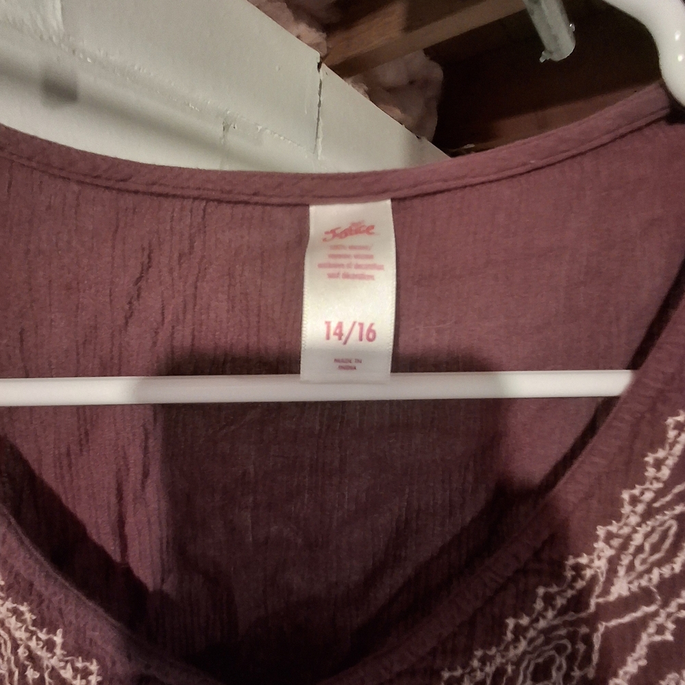 Purple Embroidered Top